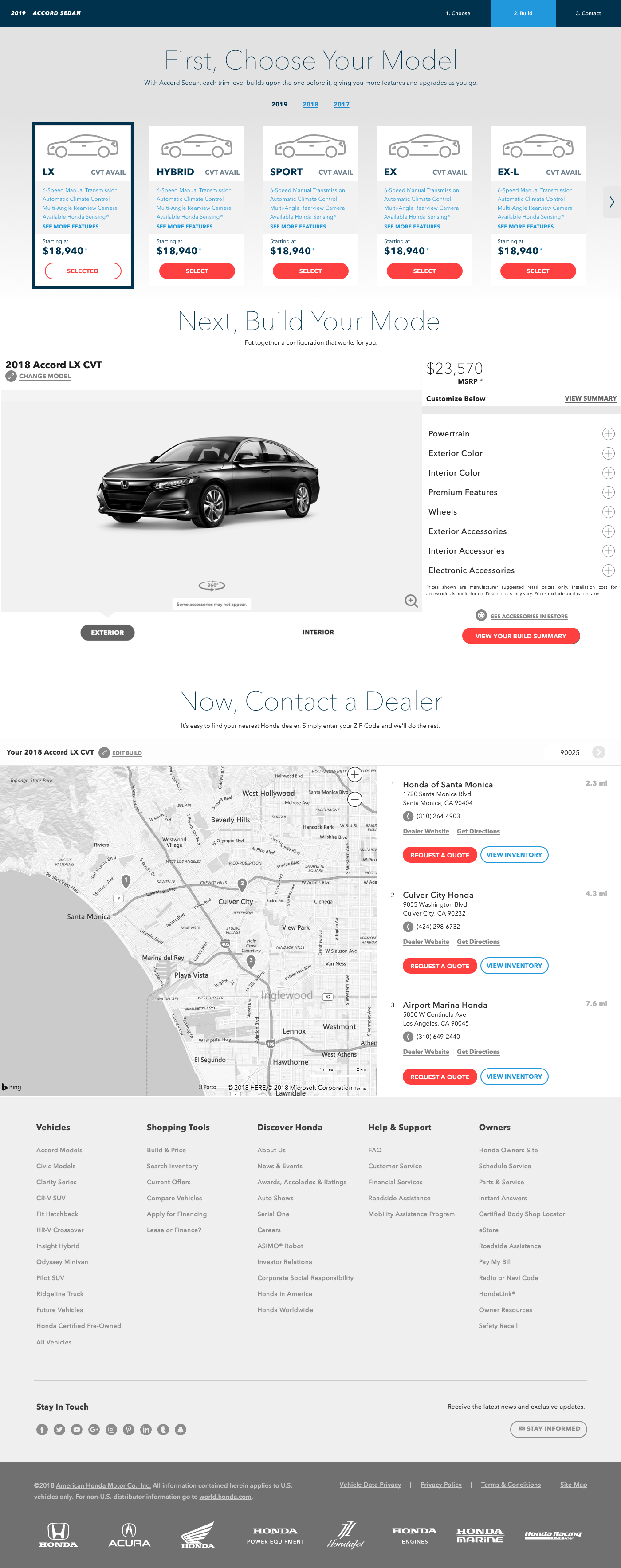 Build & Price full desktop view