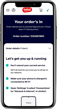 Step 6, Order confirmation