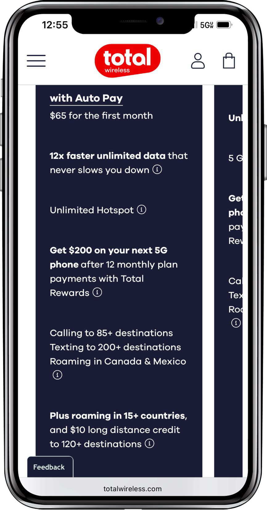 Total Wireless, before redesign